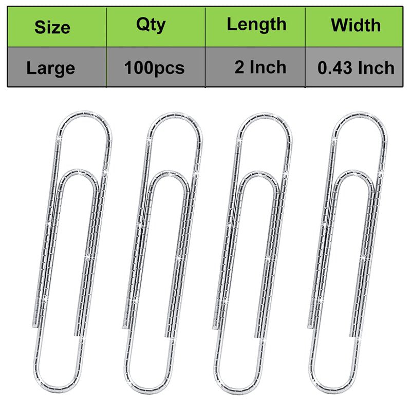 Large Silver Jumbo Paper Clips 2 Inch, Rust-Resistant Office Supplies