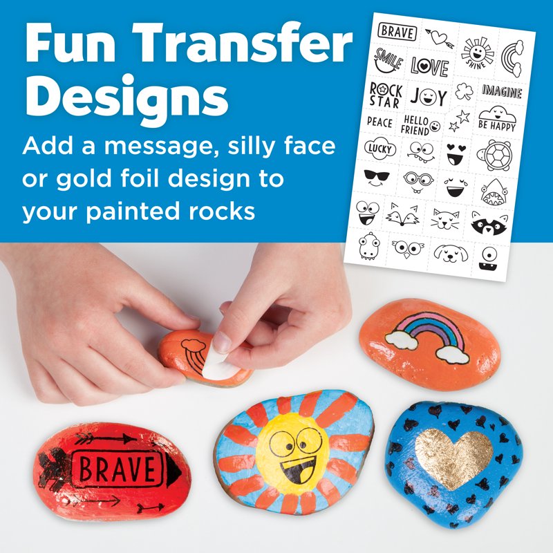 Kids Rock Painting Kit with 10 Waterproof Rocks & Art Supplies