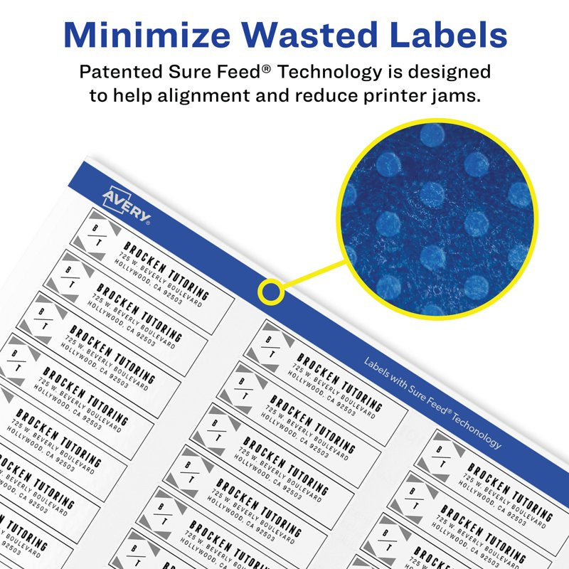 Avery Easy Peel Address Labels 1/2 x 1-3/4 Inches Bulk Pack of 8,000
