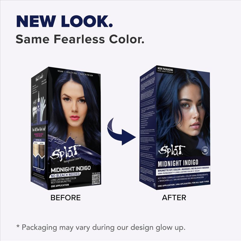 Semi-Permanent Blue Hair Dye Kit - Vibrant Indigo for Brunettes and Blondes