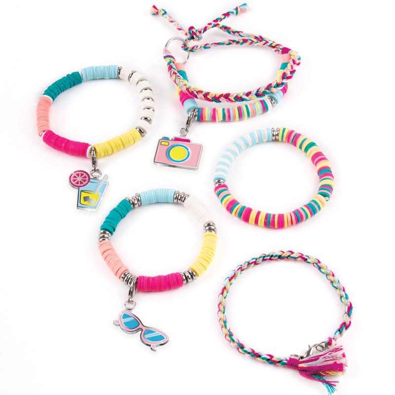 DIY Heishi Bead Bracelet Kit - Create 5 Colorful Friendship Jewelry Sets