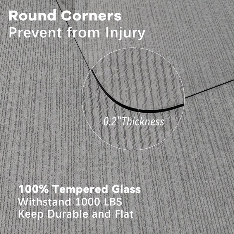 Tempered Glass Office Chair Mat for Carpet & Hard Floors - 36x46 Inches