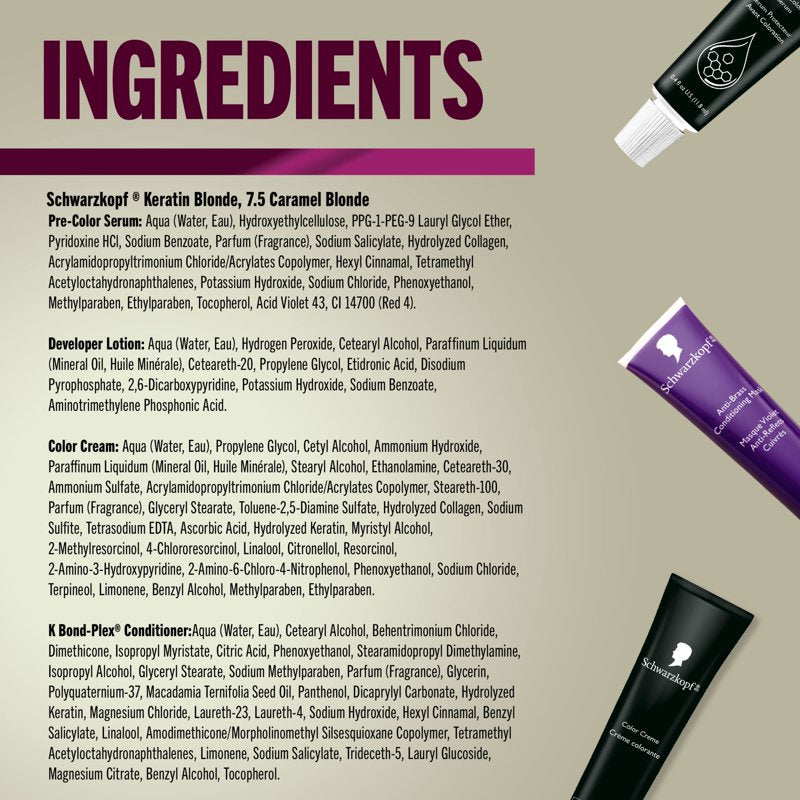 Permanent Hair Dye Kit with Keratin & Gray Coverage - Multiple Shades