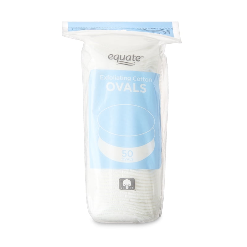 Exfoliating Cotton Ovals - Gentle Dual-Sided Cleansing Pads, 50 Count