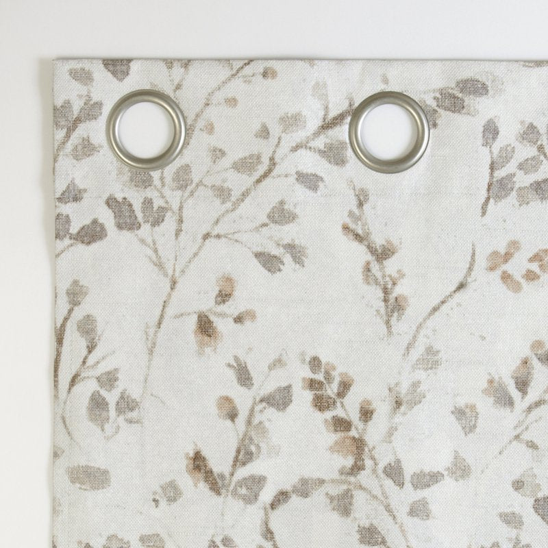 Blackout Curtain Panel - Antique Botanical Design, Grommet Top, 40W x 63L