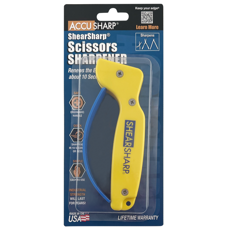 Scissors Sharpener - Reversible Tungsten Carbide Blade, Hand Safe, Easy to Clean