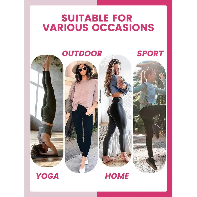 High Waisted Leggings for Women 6-Pack Tummy Control Yoga & Workout Pants