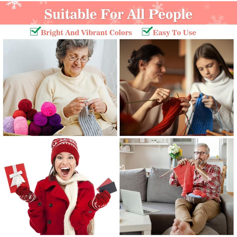Kids Crochet Kit with Soft Yarn for Beginners - Colorful Hand Knitting Supplies