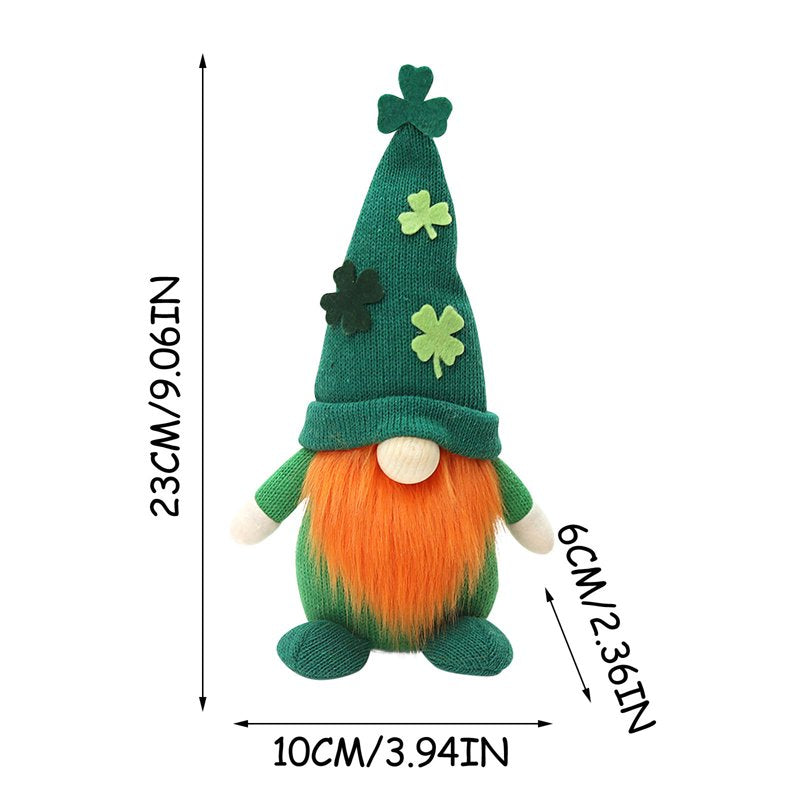 St Patrick's Day Gnome Decorations - Plush Lucky Green Shamrock Home Decor