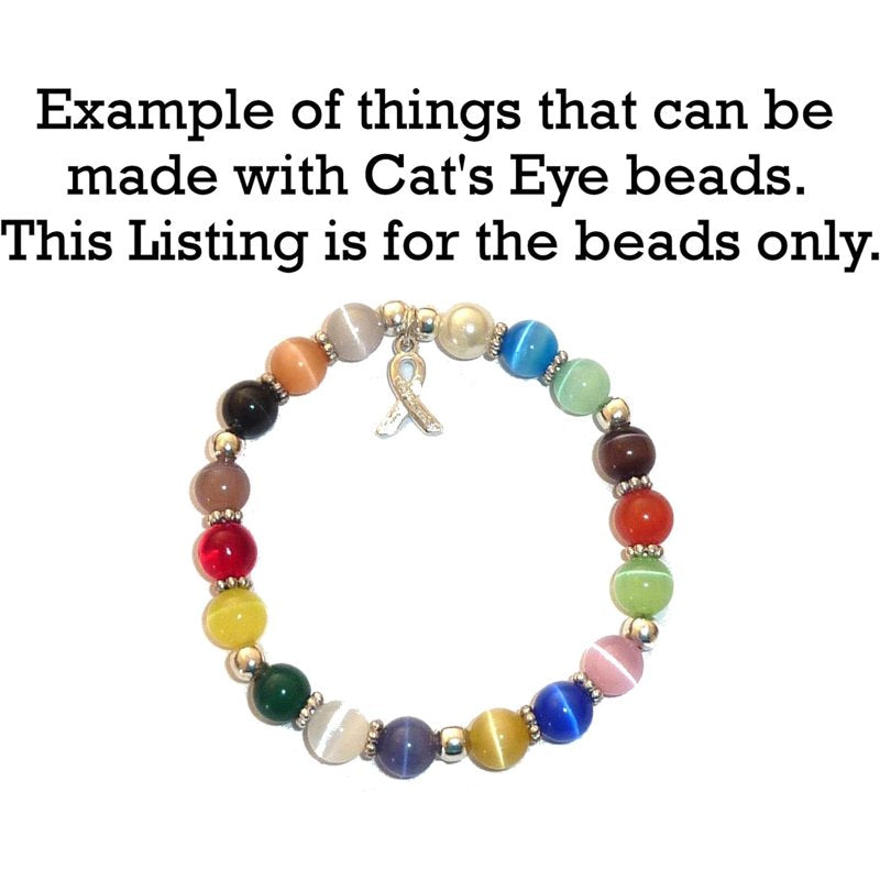 Bulk Assorted Colors Cats Eye Beads - 8mm, 10 Strands Jewelry Making