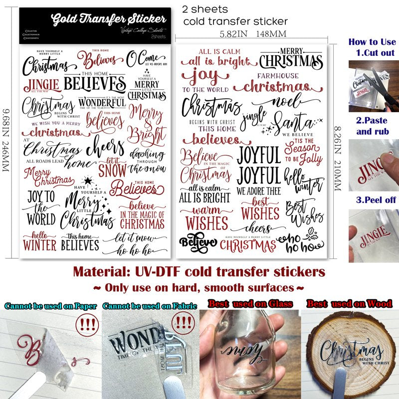 Decorative Vinyl Decal Stickers for Crafts and Home Decor - Glitter Glossy Surface