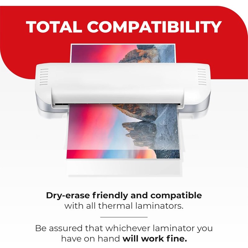 Thermal Laminating Pouches 150 Pack - 5 Mil Thickness for Photos, IDs, Documents