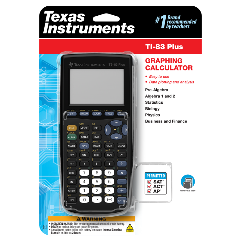 Pre-Owned Texas Instruments TI-83 Plus Graphing Calculator for High School Math & Science
