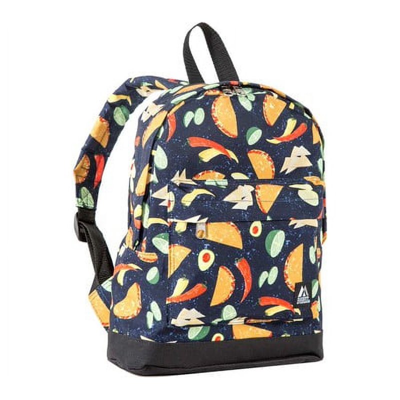 Unisex Junior School Backpack 13-Inch Multi-Color Taco Pattern Lightweight