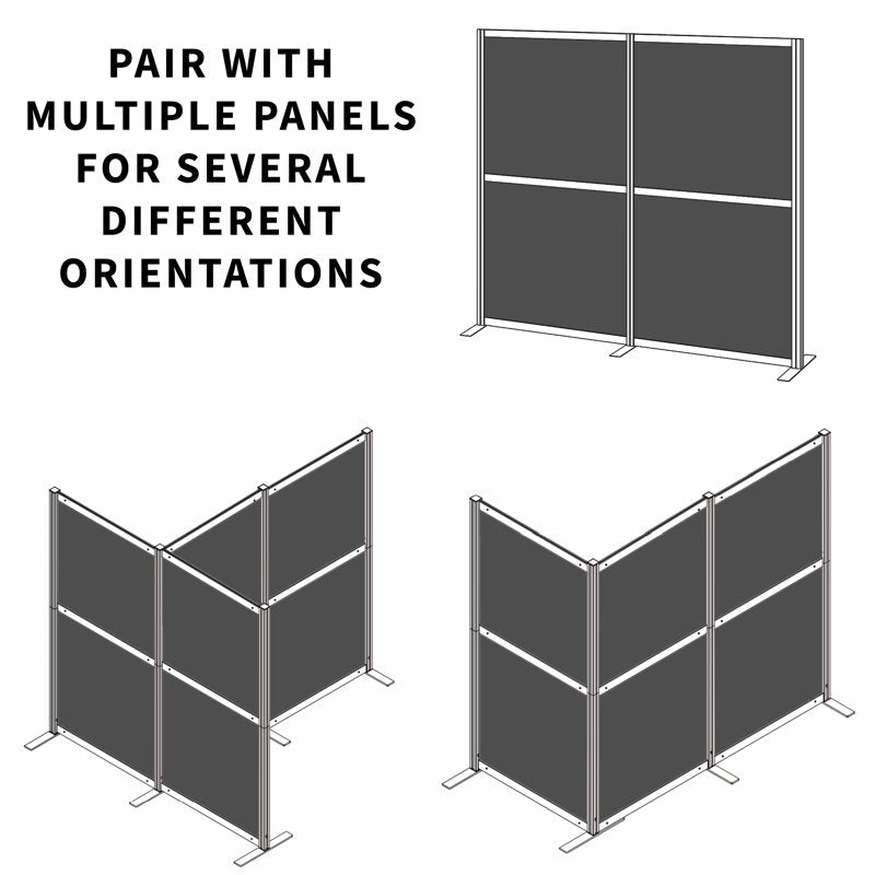 Modular Wall System for Office & Room Dividers - 3 PET Panels, L-Shape