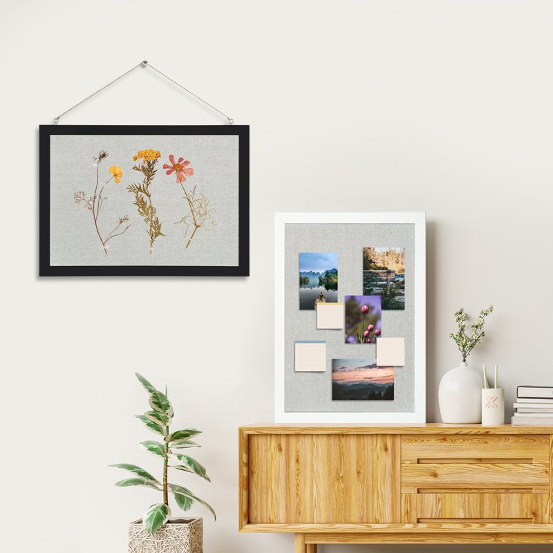 2-Pack Cork Bulletin Boards 16x12 Inches with Rustic Wood Frames for Wall Display