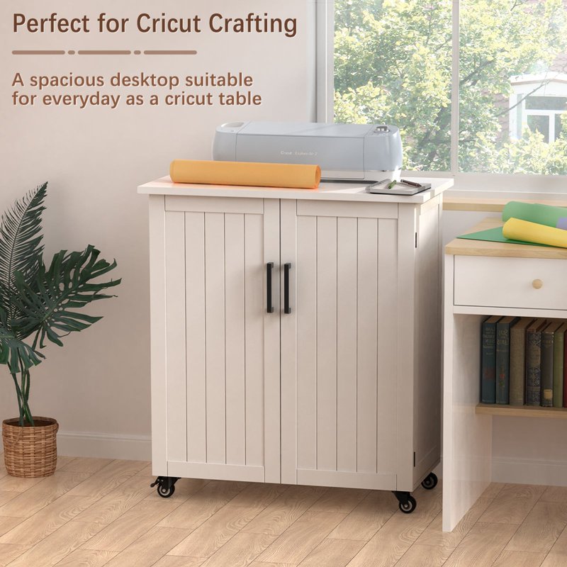 Rolling Craft Storage Cart with Shelves & Wheels for Cricut and Craft Supplies