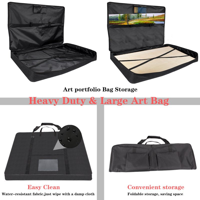 Large Waterproof Art Portfolio Case 24x36 with Shoulder Strap, Artist Storage Bag