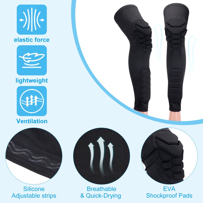Youth & Adult Baseball Sliding Knee Pad Compression Leg Sleeves - 2 Pack
