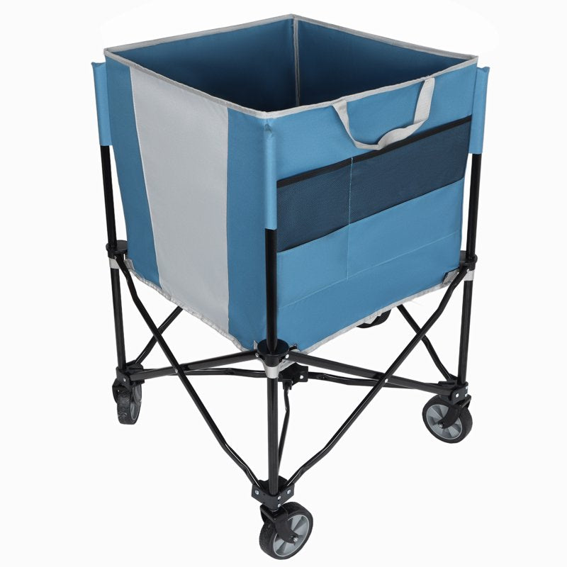 Sports Equipment Organizer Cart with Wheels, Collapsible Ball Storage Trolley