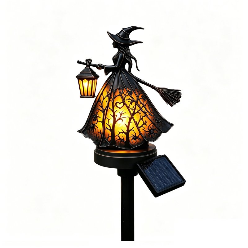 Solar Powered Halloween Witch Garden Stake Light, Waterproof Outdoor Pathway Decor