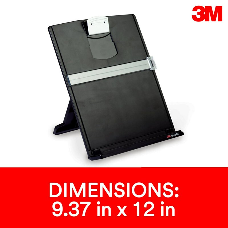Desktop Document Holder for Office, Holds 150 Sheets, Adjustable Clip, Black