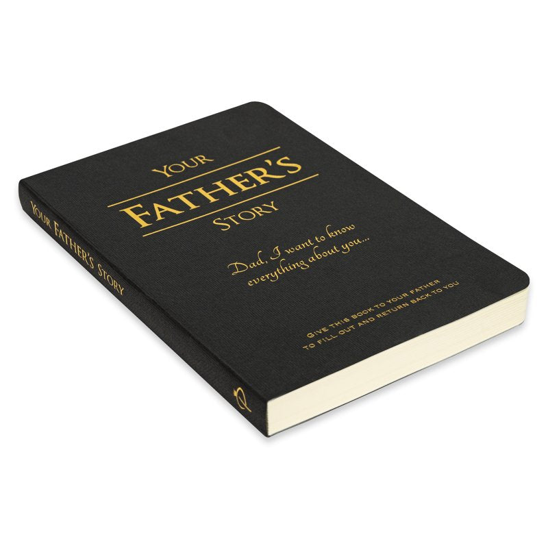 Guided Father’s Memory Journal - Black Cardstock, 6 x 8.5 Inches, 204 Pages