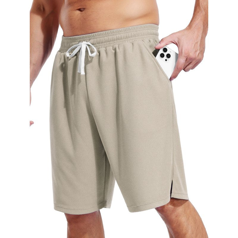 Men's Athletic Shorts with Pockets & Elastic Waistband for Running Gym & Basketball