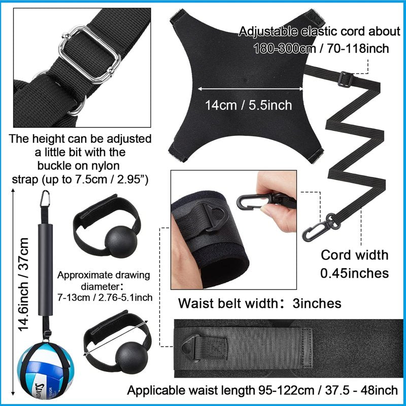 Volleyball Spike Trainer with Return Belt - Solo Practice Equipment for Beginners