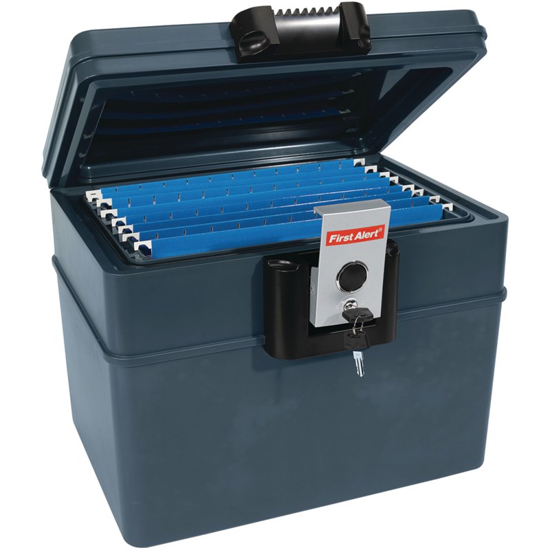 Water and Fireproof File Chest with Key Lock, 0.62 Cu Ft Safe for Documents and Electronics