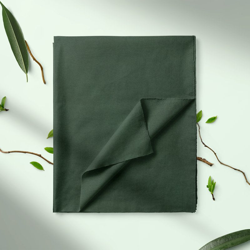 Lightweight Cotton Flannel Fabric - Precut 1.5 Yards Solid Forest Green