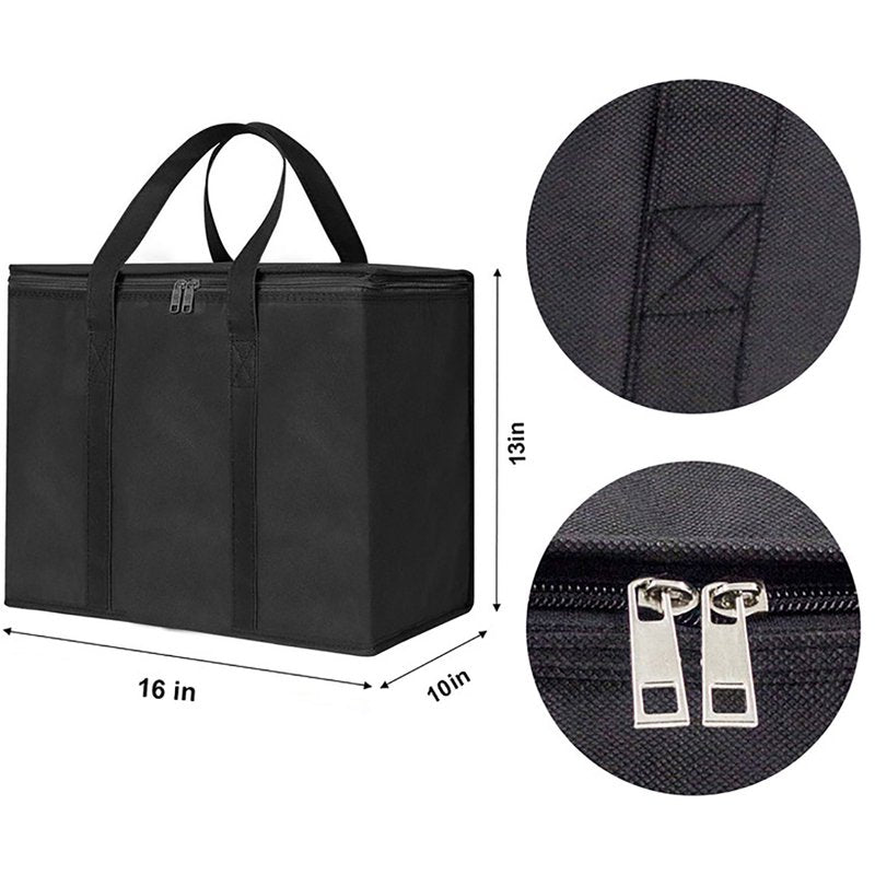 Insulated Reusable Grocery Shopping Bags 3 Pack - Collapsible, Hot & Cold Food Transport