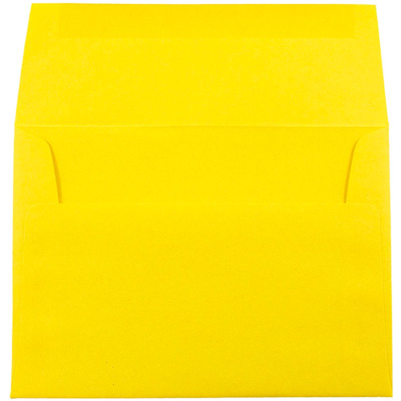 Yellow A7 Envelopes 5.25 x 7.25 Inches Pack of 50 - Recycled Invitation Envelopes