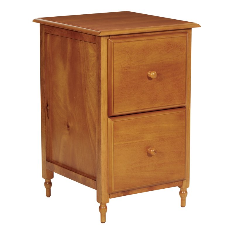 Antique Cherry File Cabinet with 2 Drawers for Home Office Storage