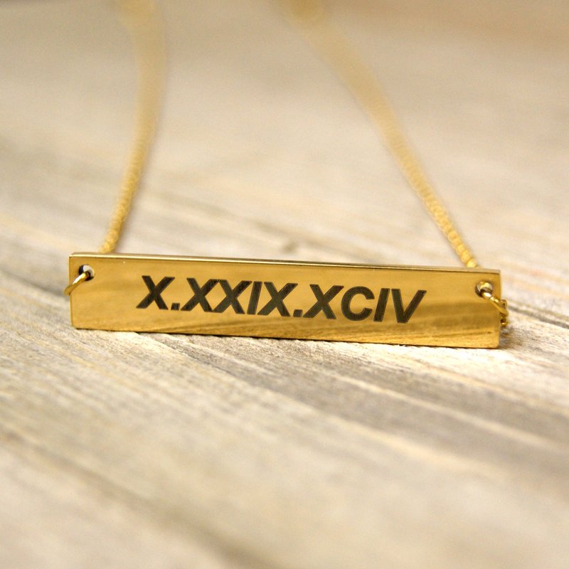 Personalized Silver, Gold & Rose Gold Engravable Name Necklace - Custom Bar Pendant for Women