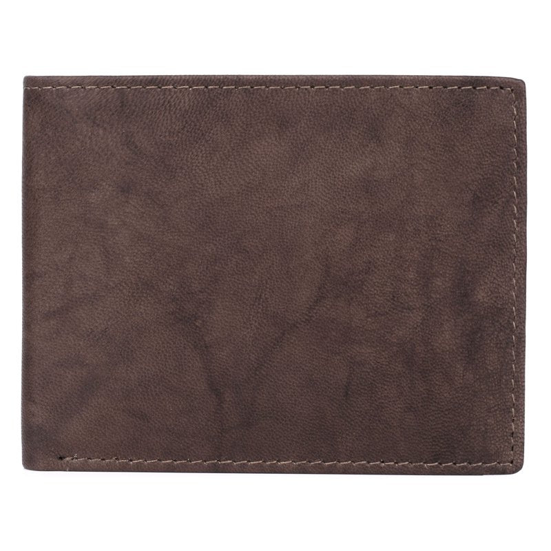 Men's Leather Credit Card Billfold Wallet with Currency Section - Tan