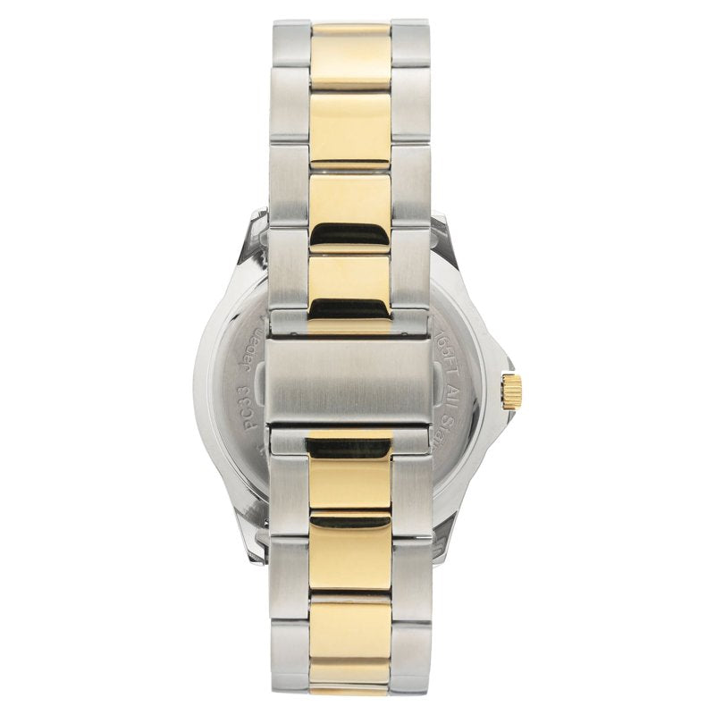 Men's Two-Tone Stainless Steel Dress Watch with Navy Dial and Date