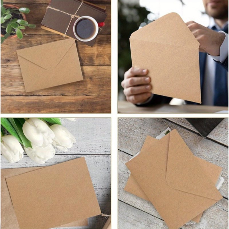 A6 V-Flap Envelopes Bulk Pack - Self-Sealing Kraft Paper for Invitations & Cards