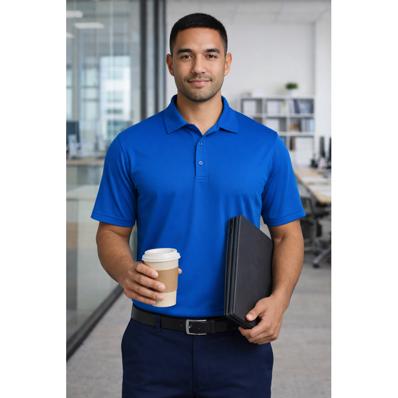 Men's Athletic Polo Shirt with Oxymesh™ Fabric & Sweat-Wicking Technology