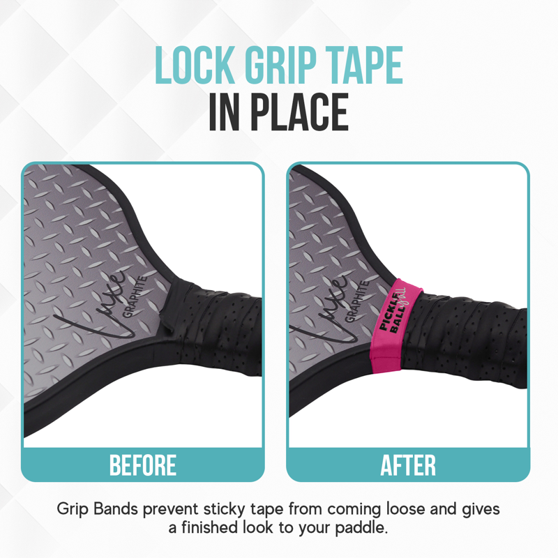 Palms-O-Aces Silicone Pickleball Grip Bands 3-Pack, Pink – Variation Pink 3C