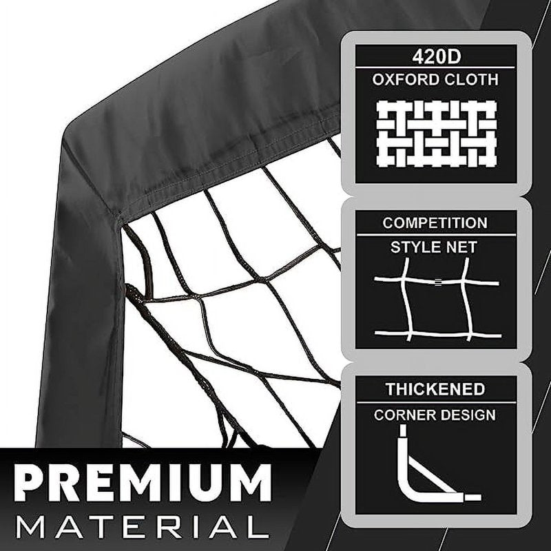 RUNBOW 6x4 ft Portable Kids Soccer Goal with Carry Bag – Black