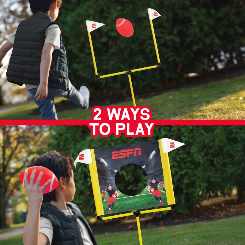 Kids Football Set with Mini Football, Goal Post, Passing Target, Gloves & Play Mat - Ages 3-5
