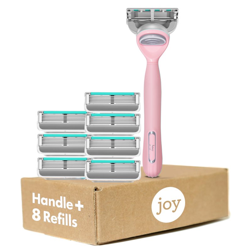 Joy Pink 5-Blade Razor for Women with 8 Refills – Moisture Lubrastrip