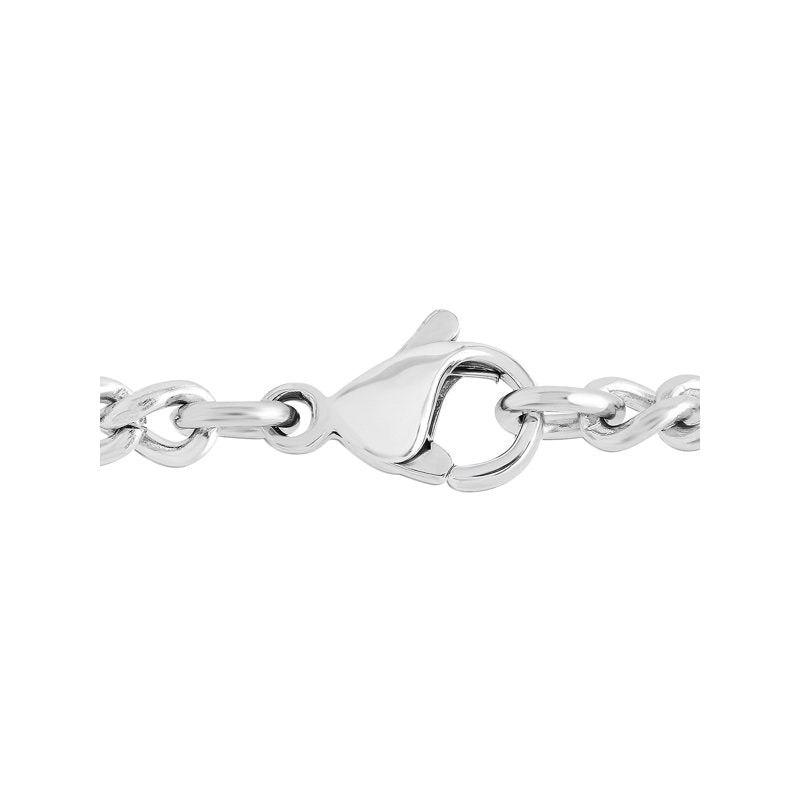 Men's Silver-Tone Stainless Steel Curb Link Necklace - 18 Inch