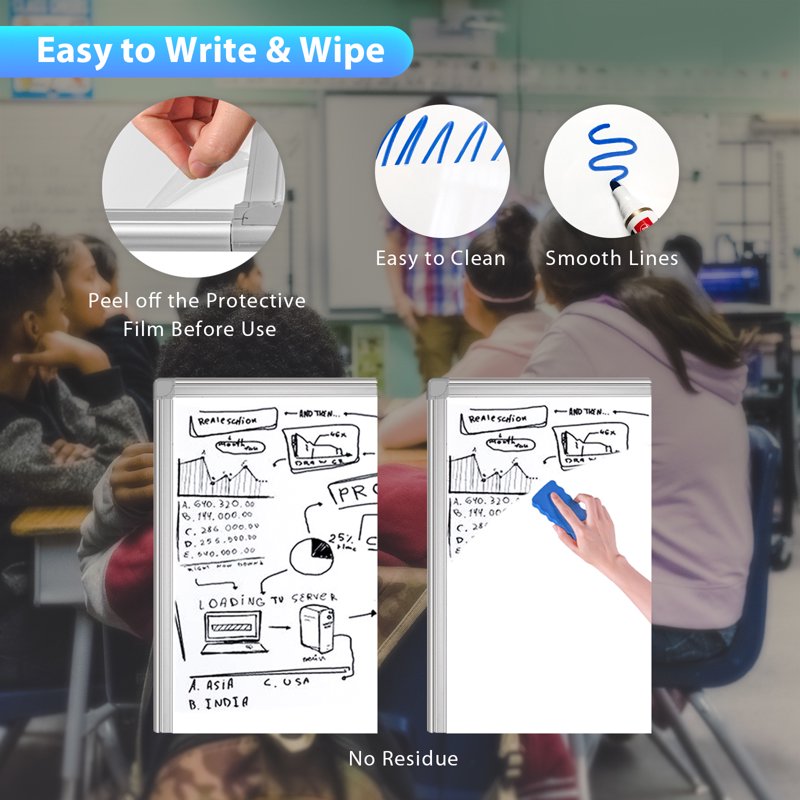 Magnetic Portable Whiteboard Easel with Adjustable Tripod Stand 36x24 - Office & Classroom