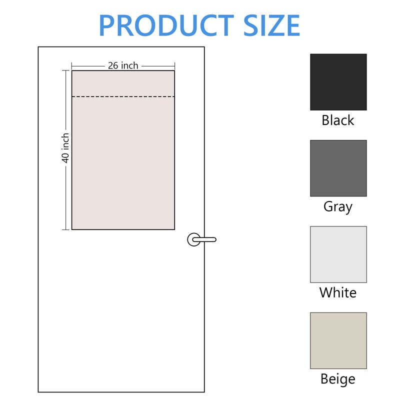 Blackout Insulated Door Curtain for French Doors, Patios & Bedrooms - 26x40 Inches