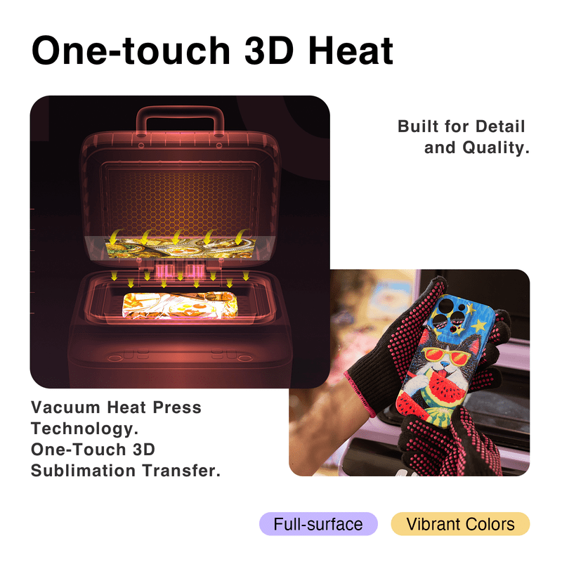 Automatic Vacuum Heat Press Machine for Phone Cases & Crafts - Sublimation Transfer
