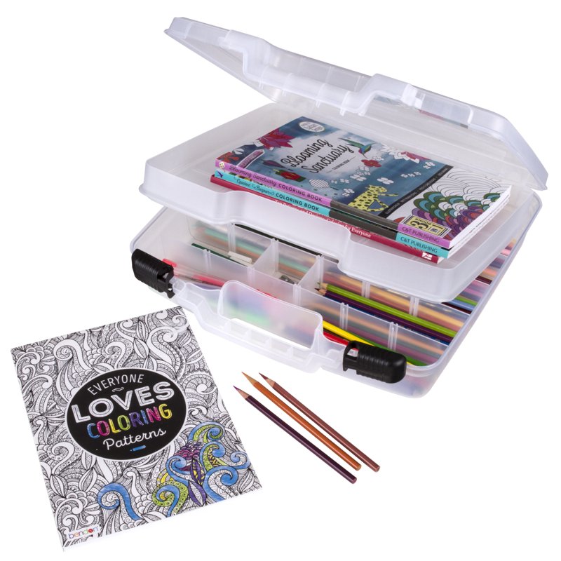 15-Inch Craft Storage Case with Dividers & Lift-Out Tray - Durable Plastic Organizer