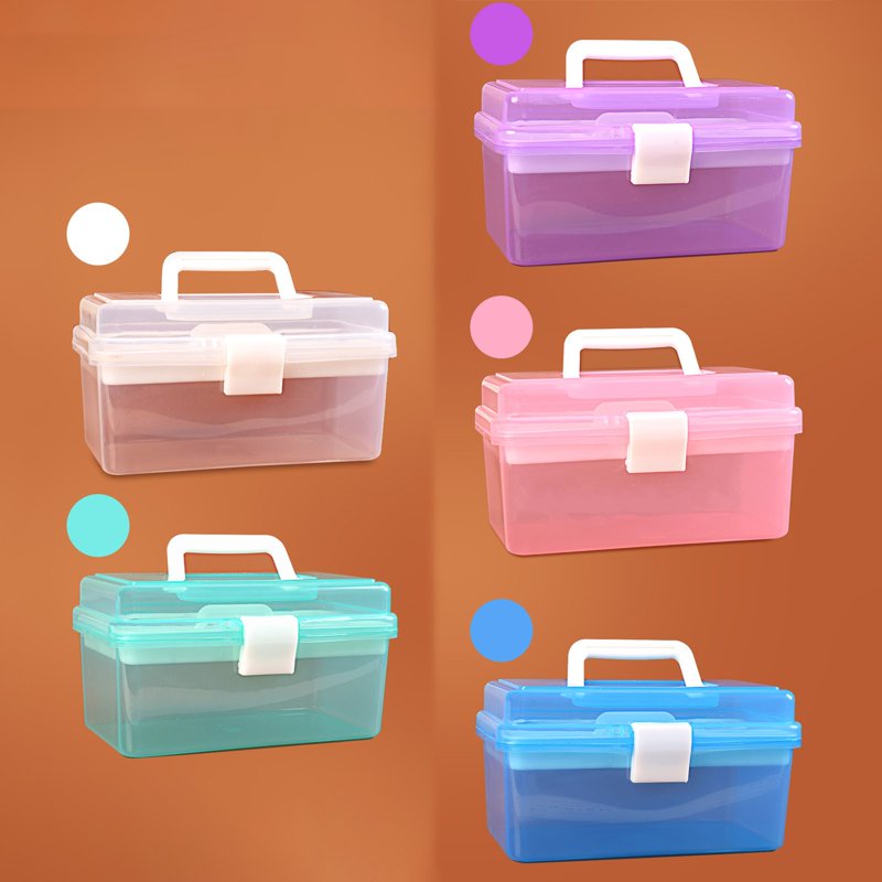 Multi-Compartment Plastic Craft Storage Box with Adjustable Spacers