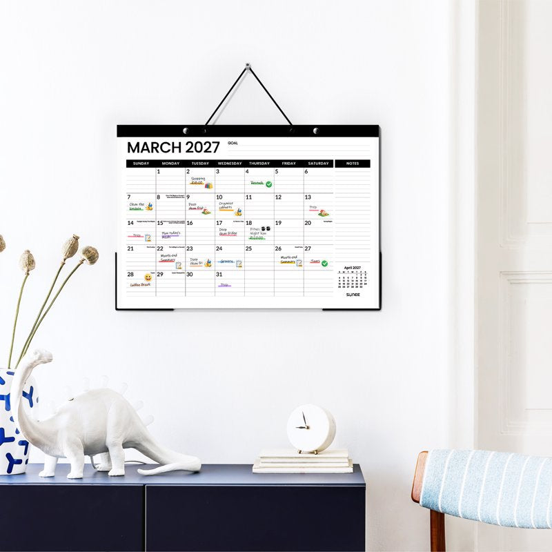 18-Month Desk Calendar 17x12 Inch with Notes & Stickers for Office & Home Planning